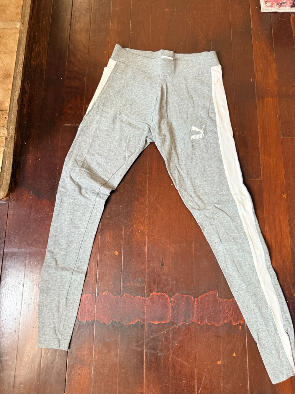 Puma Womens Grey Joggers with White Side Stripes